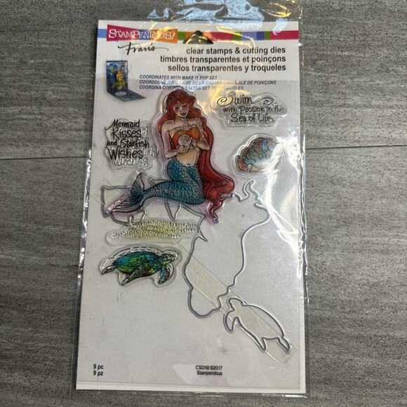 Mermaids & Friends Fran's Clear Stamps & Cutting Dies Stampendous Set CSD18 NEW! - Picture 1 of 2